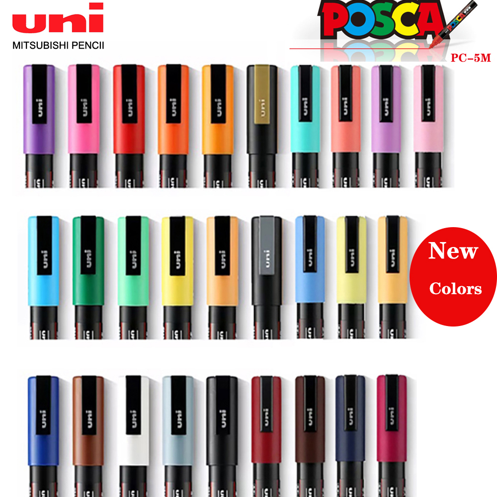 28 색 세트 UNI POSCA 마커 PC-5M 팝 포스터 낙서 광고 펜 페인트 펜 애니메이션 편지지 Caneta Posca 아트 용품